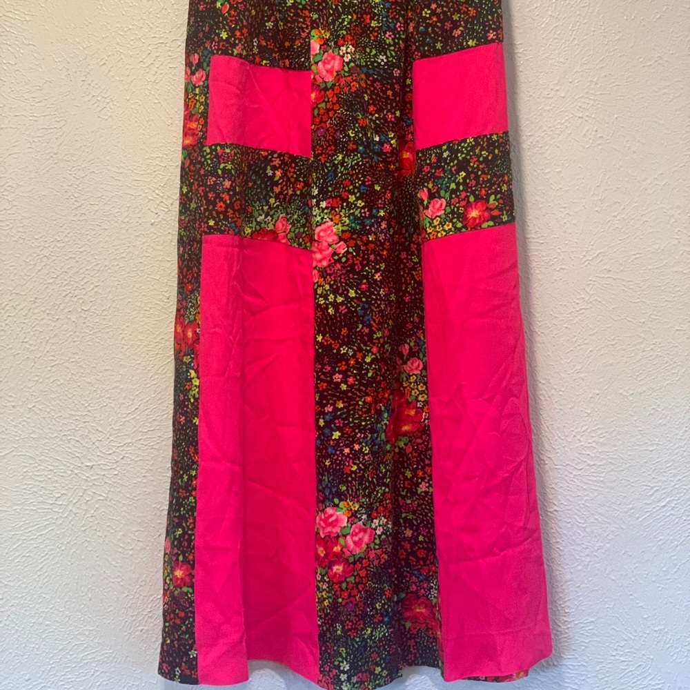 Vintage Maxi Skirt Pink Floral with pockets
